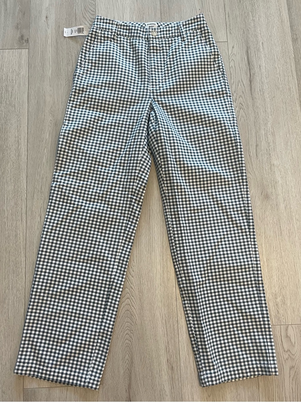 Aritzia Sunday Best Jaden Pant - Green Gingham Plaid Organic Cotton Trousers